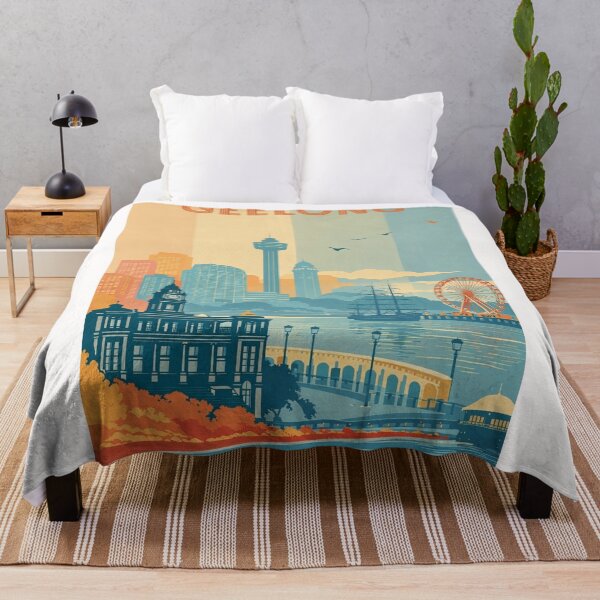 Item preview, Geelong Skyline with Town Hall, Ferris Wheel and Historic Tall Ship designed and sold by Places On Earth.