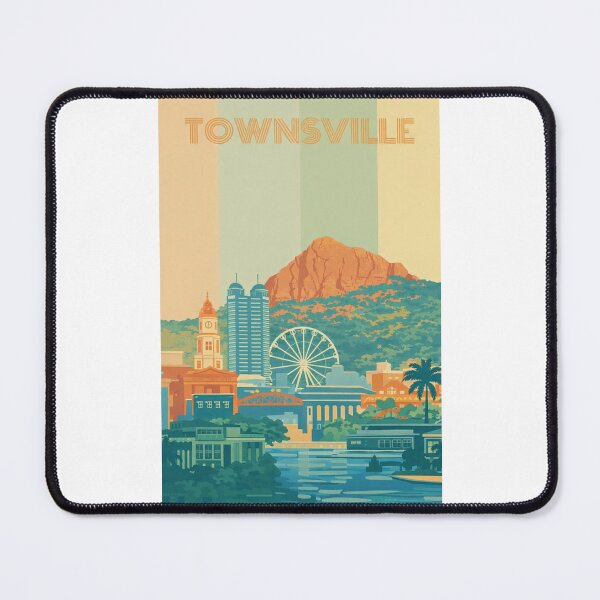 Item preview, Townsville Cityscape with Castle Hill, Ferris Wheel and Courthouse Clocktower designed and sold by Places On Earth.