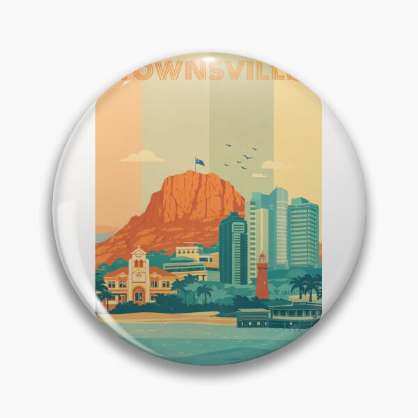 Item preview, Townsville Skyline with Castle Hill, Lighthouse and Government Buildings designed and sold by Places On Earth.