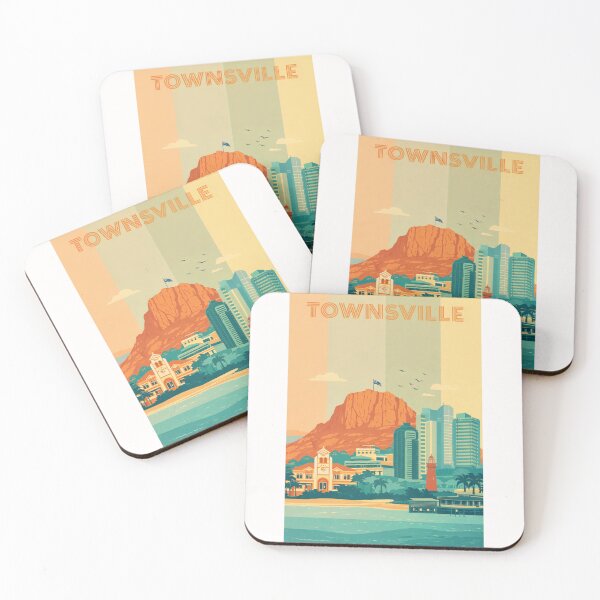 Item preview, Townsville Skyline with Castle Hill, Lighthouse and Government Buildings designed and sold by Places On Earth.