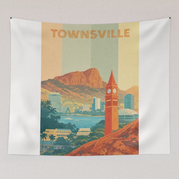 Item preview, Townsville View with Castle Hill, Clocktower and Waterfront Ferris Wheel designed and sold by Places On Earth.
