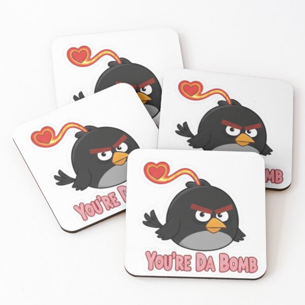 Item preview, Funny Black Bomb Bird with Heart Fuse Sticker designed and sold by ZyVoAli.