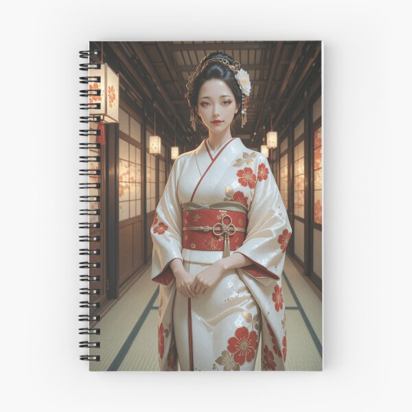 Item preview, Elegant Oiran in White Kimono designed and sold by SEIMEI2025.