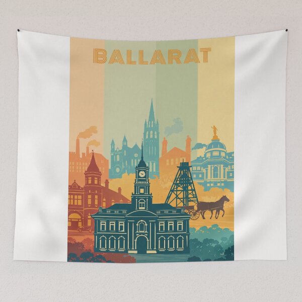 Item preview, Ballarat Heritage Landmarks with Town Hall, Cathedral and Gold Mining Tower designed and sold by Places On Earth.