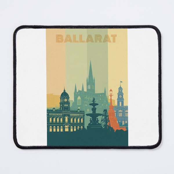 Item preview, Ballarat Cityscape with Craig’s Royal Hotel, Fountain and Cathedral Spires designed and sold by Places On Earth.