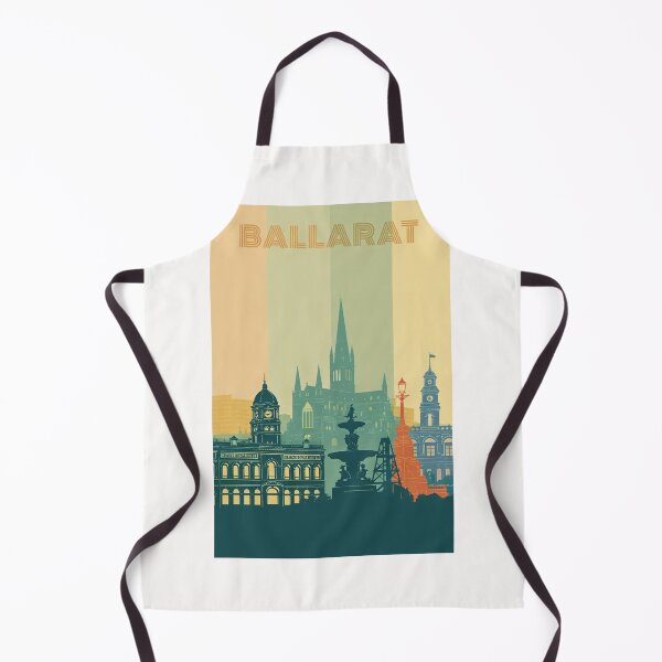 Item preview, Ballarat Cityscape with Craig’s Royal Hotel, Fountain and Cathedral Spires designed and sold by Places On Earth.