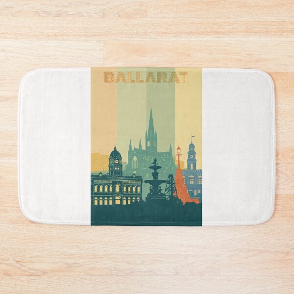 Item preview, Ballarat Cityscape with Craig’s Royal Hotel, Fountain and Cathedral Spires designed and sold by Places On Earth.