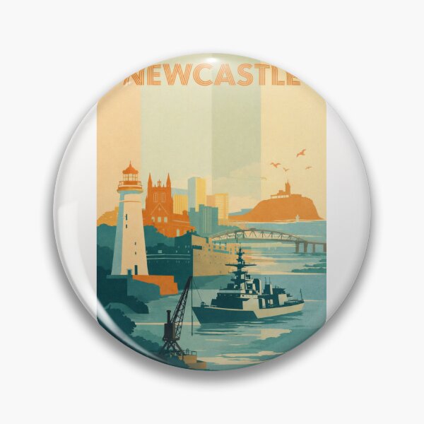 Item preview, Newcastle Waterfront with Nobbys Lighthouse, Bridges and Warship designed and sold by Places On Earth.