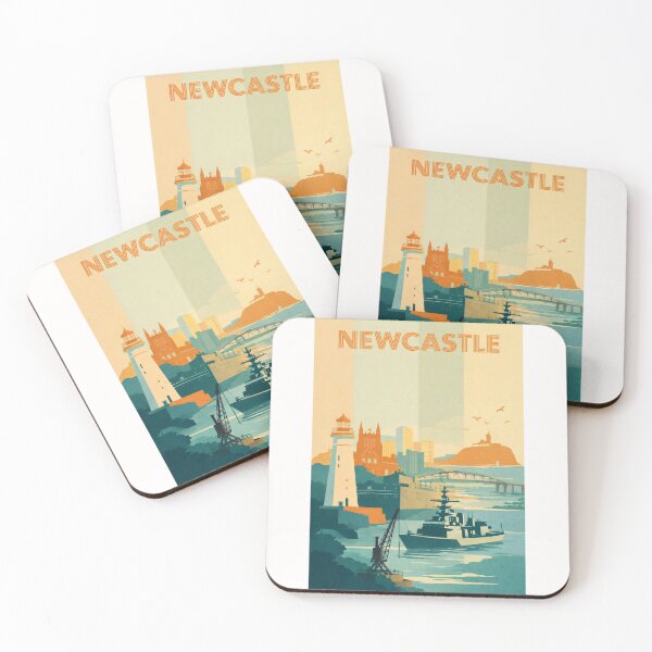 Item preview, Newcastle Waterfront with Nobbys Lighthouse, Bridges and Warship designed and sold by Places On Earth.