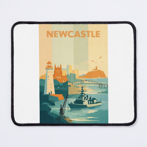 Item preview, Newcastle Waterfront with Nobbys Lighthouse, Bridges and Warship designed and sold by Places On Earth.