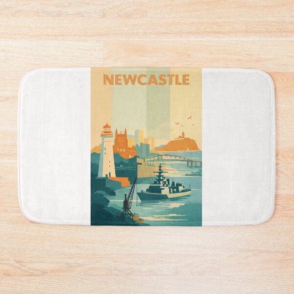 Item preview, Newcastle Waterfront with Nobbys Lighthouse, Bridges and Warship designed and sold by Places On Earth.