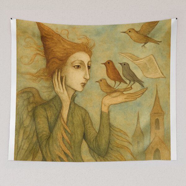 Item preview, Listen to the birds, not the news. designed and sold by Motes of the Gleam.