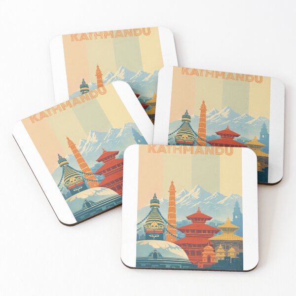 Item preview, Kathmandu Temples with Boudhanath Stupa, Dharahara Tower and Himalayas designed and sold by Aryabek.