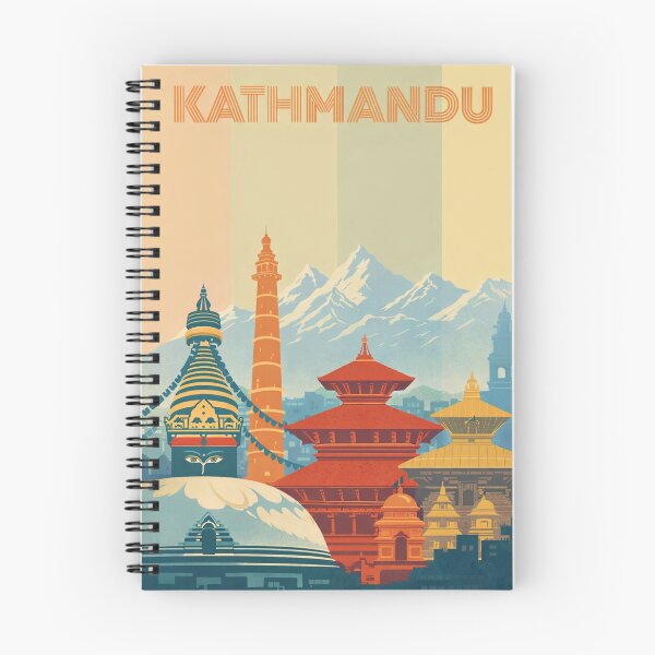 Item preview, Kathmandu Temples with Boudhanath Stupa, Dharahara Tower and Himalayas designed and sold by Aryabek.