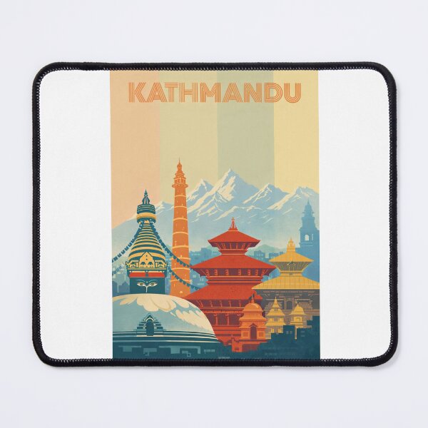 Item preview, Kathmandu Temples with Boudhanath Stupa, Dharahara Tower and Himalayas designed and sold by Aryabek.