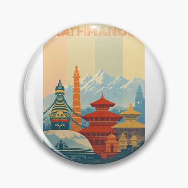 Item preview, Kathmandu Temples with Boudhanath Stupa, Dharahara Tower and Himalayas designed and sold by Aryabek.
