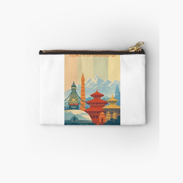Item preview, Kathmandu Temples with Boudhanath Stupa, Dharahara Tower and Himalayas designed and sold by Aryabek.