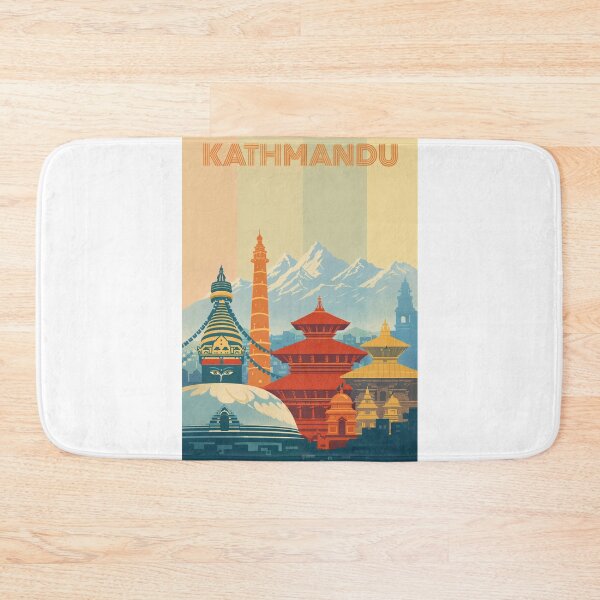 Item preview, Kathmandu Temples with Boudhanath Stupa, Dharahara Tower and Himalayas designed and sold by Aryabek.