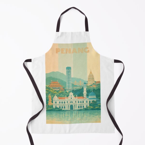 Item preview, Penang Iconic Landmarks with City Hall, Kek Lok Si Pagoda and Penang Bridge designed and sold by Aryabek.