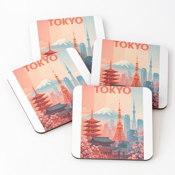Item preview, Tokyo View with Mount Fuji, Tokyo Tower and Skytree Amid Cherry Blossoms designed and sold by Aryabek.