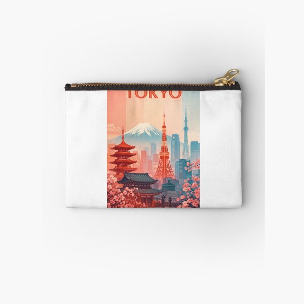 Item preview, Tokyo View with Mount Fuji, Tokyo Tower and Skytree Amid Cherry Blossoms designed and sold by Aryabek.