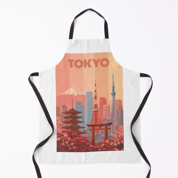 Item preview, Tokyo Skyline with Pagoda, Tokyo Tower and Torii Gate in Bloom designed and sold by Aryabek.
