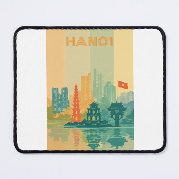 Item preview, Hanoi Landmark Scene with Hoan Kiem Lake, Tran Quoc Pagoda and St. Joseph’s Cathedral designed and sold by Aryabek.