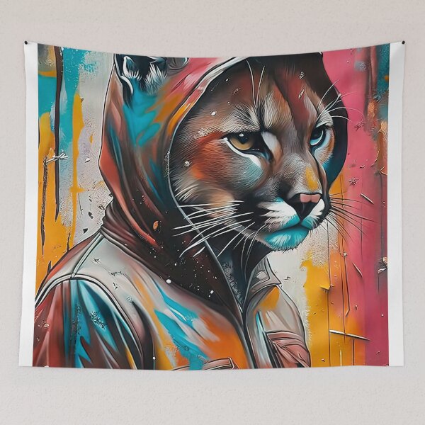 Item preview, Portrait of a hooded puma designed and sold by paulrommer.