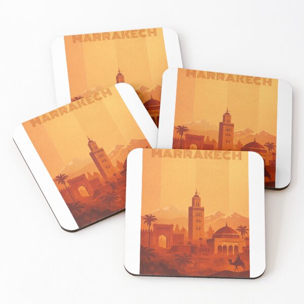 Item preview, Marrakech Silhouette with Koutoubia Mosque, City Wall and Desert Scene designed and sold by Aryabek.