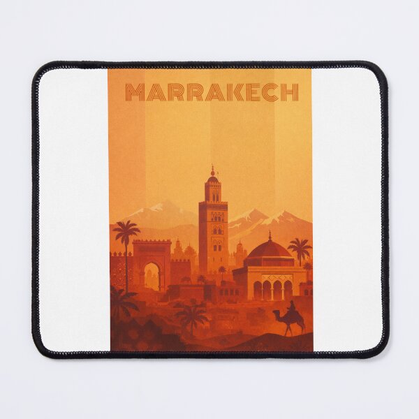 Item preview, Marrakech Silhouette with Koutoubia Mosque, City Wall and Desert Scene designed and sold by Aryabek.