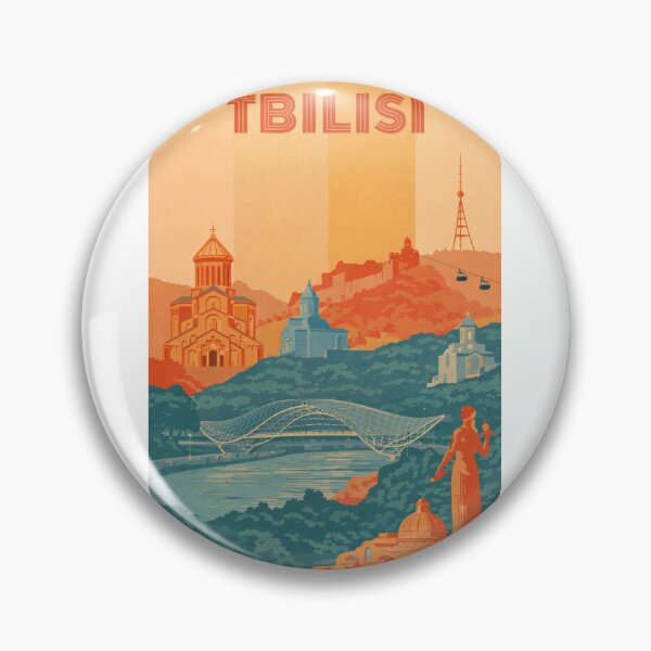 Item preview, Tbilisi Landmarks with Holy Trinity Cathedral, Bridge of Peace and Narikala Fortress designed and sold by Aryabek.