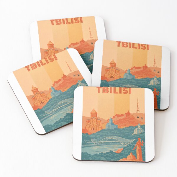 Item preview, Tbilisi Landmarks with Holy Trinity Cathedral, Bridge of Peace and Narikala Fortress designed and sold by Aryabek.