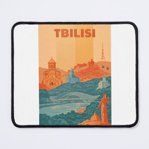 Item preview, Tbilisi Landmarks with Holy Trinity Cathedral, Bridge of Peace and Narikala Fortress designed and sold by Aryabek.