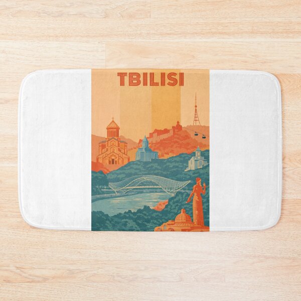 Item preview, Tbilisi Landmarks with Holy Trinity Cathedral, Bridge of Peace and Narikala Fortress designed and sold by Aryabek.
