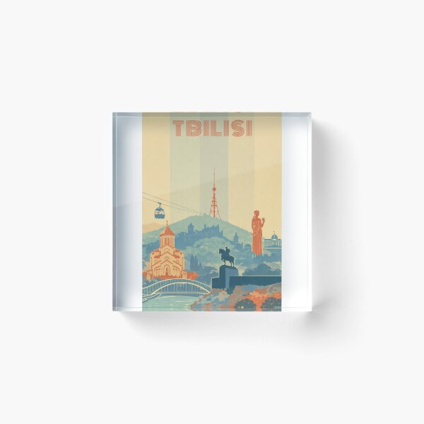 Item preview, Tbilisi Panorama with Metekhi Cathedral, Cable Car and Mother of Georgia designed and sold by Aryabek.