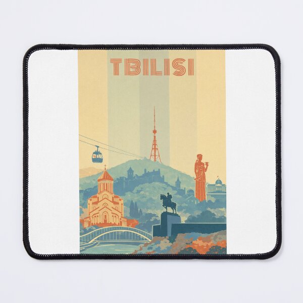 Item preview, Tbilisi Panorama with Metekhi Cathedral, Cable Car and Mother of Georgia designed and sold by Aryabek.