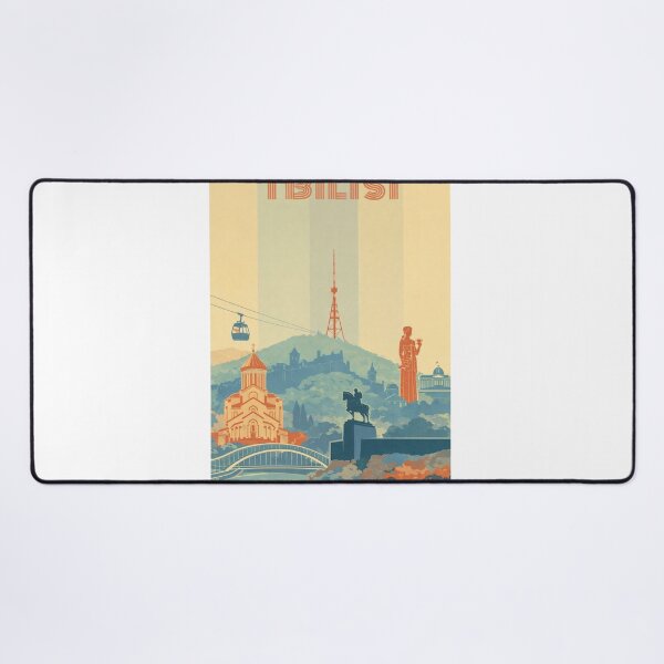 Item preview, Tbilisi Panorama with Metekhi Cathedral, Cable Car and Mother of Georgia designed and sold by Aryabek.