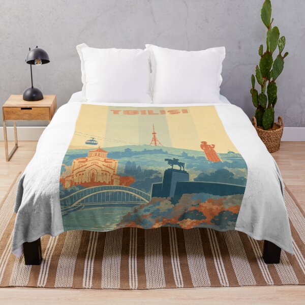 Item preview, Tbilisi Panorama with Metekhi Cathedral, Cable Car and Mother of Georgia designed and sold by Aryabek.