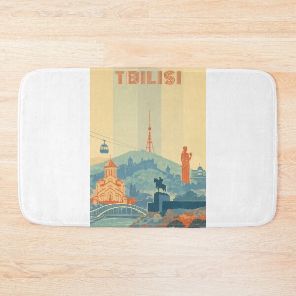 Item preview, Tbilisi Panorama with Metekhi Cathedral, Cable Car and Mother of Georgia designed and sold by Aryabek.