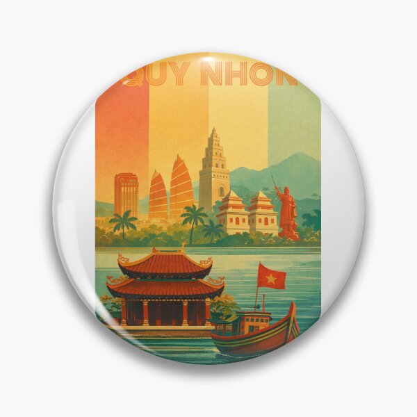 Item preview, Quy Nhon Coastal Landmarks with Cham Towers and Tháp Đôi designed and sold by Aryabek.