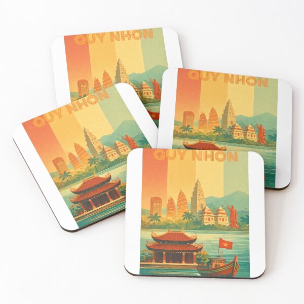 Item preview, Quy Nhon Coastal Landmarks with Cham Towers and Tháp Đôi designed and sold by Aryabek.