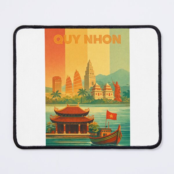 Item preview, Quy Nhon Coastal Landmarks with Cham Towers and Tháp Đôi designed and sold by Aryabek.