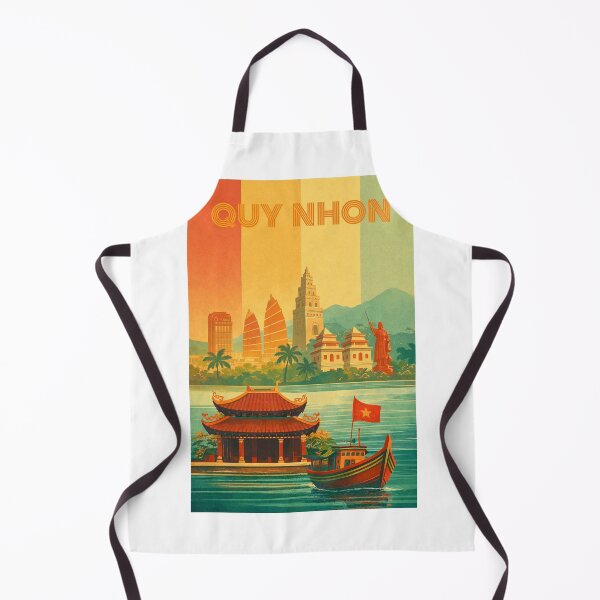 Item preview, Quy Nhon Coastal Landmarks with Cham Towers and Tháp Đôi designed and sold by Aryabek.