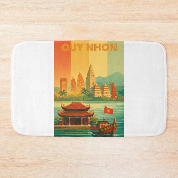 Item preview, Quy Nhon Coastal Landmarks with Cham Towers and Tháp Đôi designed and sold by Aryabek.