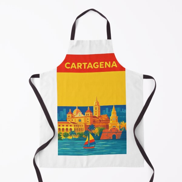 Item preview, Cartagena Cathedral with Clock Tower and Caribbean Coastline designed and sold by Aryabek.