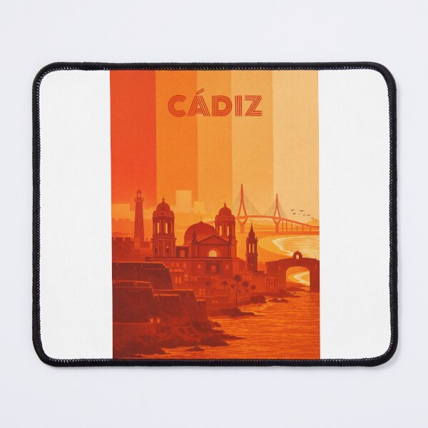 Item preview, Cádiz Seafront with Cathedral, San Sebastián Castle and Bridge View designed and sold by Aryabek.