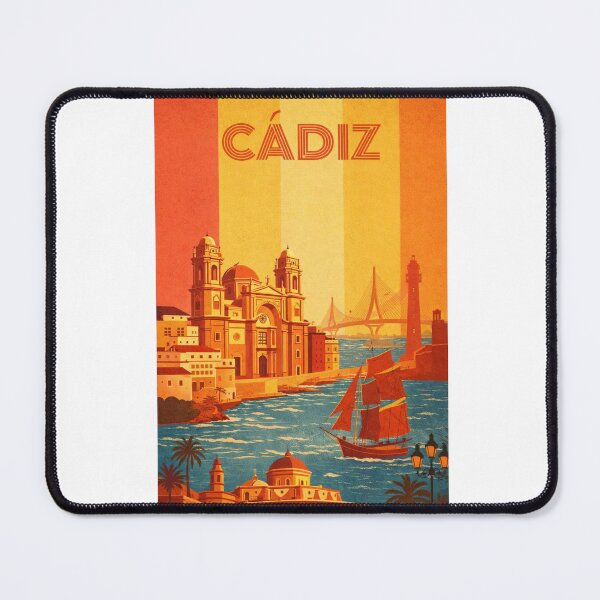 Item preview, Cádiz Cathedral and Coastal Landmarks with Historic Harbor Scene designed and sold by Aryabek.