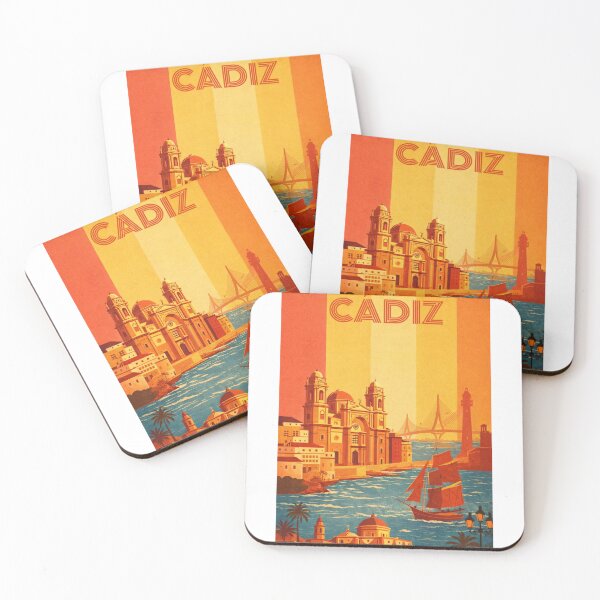 Item preview, Cádiz Cathedral and Coastal Landmarks with Historic Harbor Scene designed and sold by Aryabek.