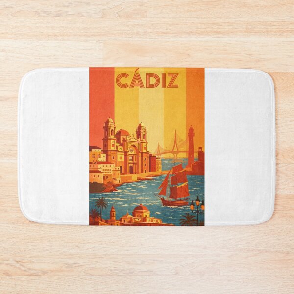 Item preview, Cádiz Cathedral and Coastal Landmarks with Historic Harbor Scene designed and sold by Aryabek.