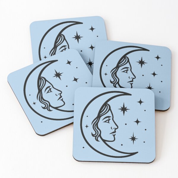 Item preview, Mystic Moon Face Minimal Line designed and sold by HoloInverse.